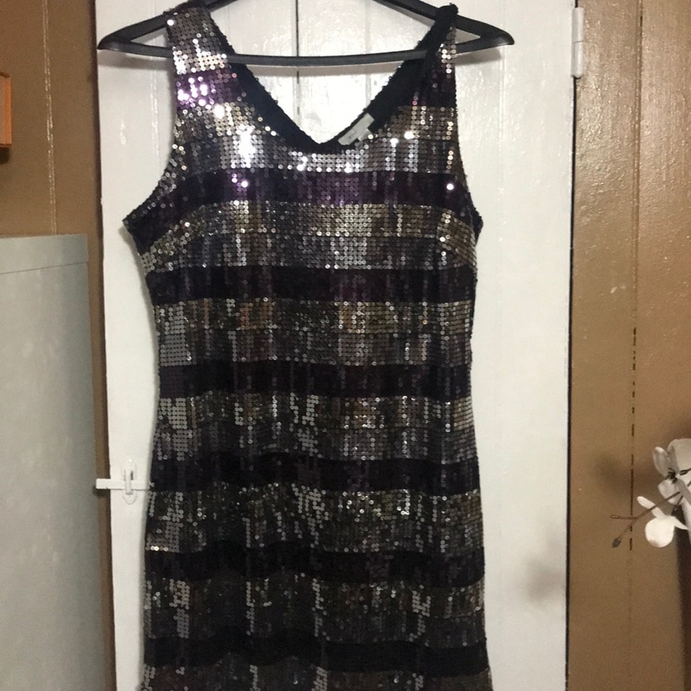 Sequin dress silver and purple